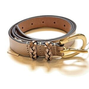 Bench 100% Leather Rose Gold Braided‎ Detail Gold Buckle Belt Women's Sz M/L NWT